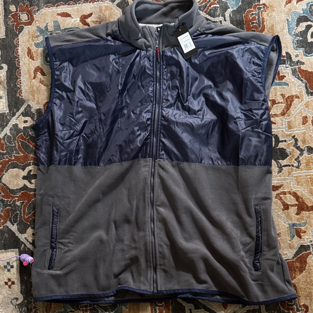 Men's Two-Tone Navy and Gray Vest
